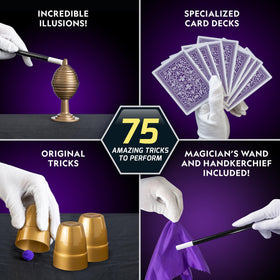 Blue Marble Mega Magic Set features two magician card decks for practice.