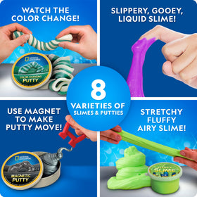 Blue Marble Mega Slime Kit fluffy slime offers soft squishy play.