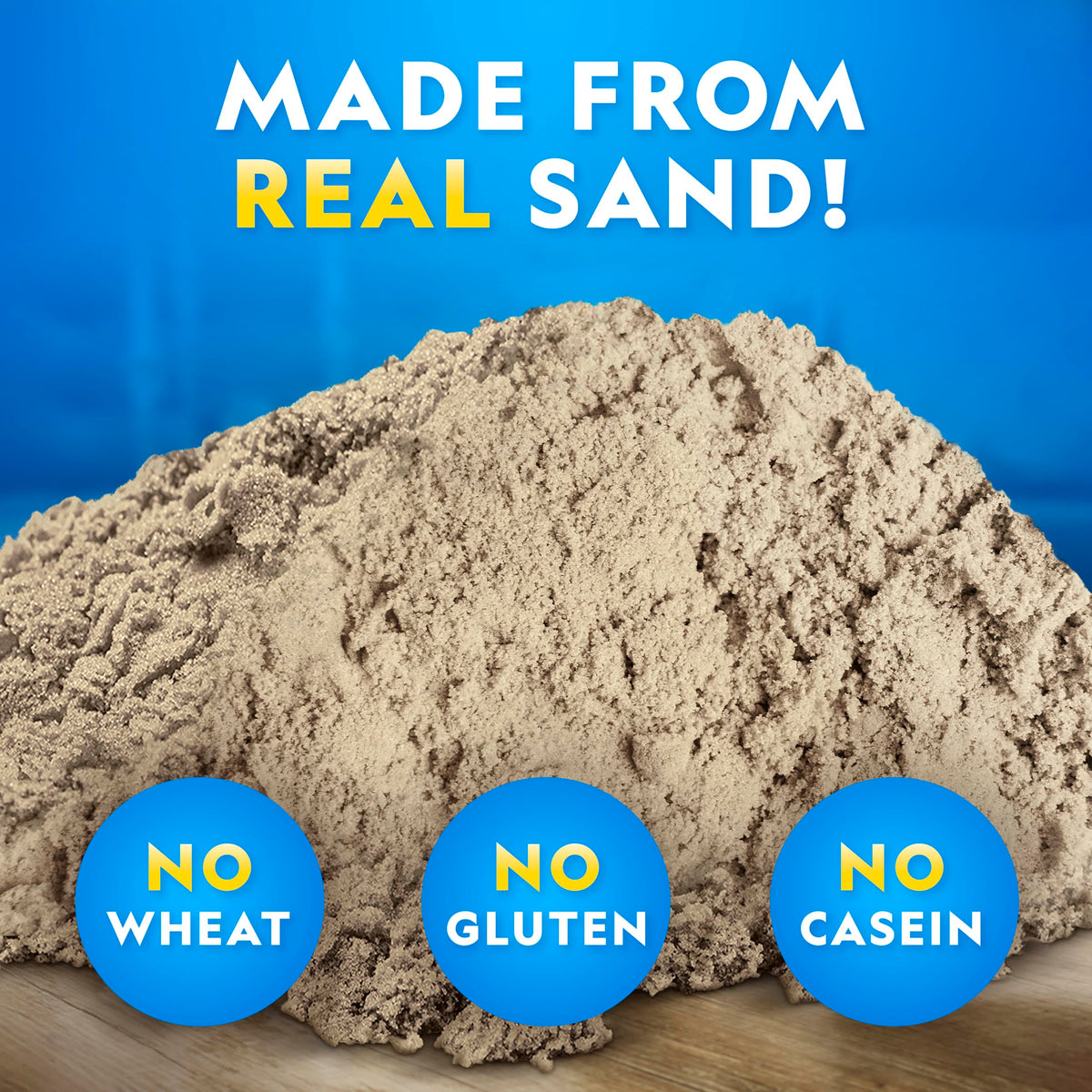 Blue Marble Moon Sand is non-toxic and easy to clean after play.