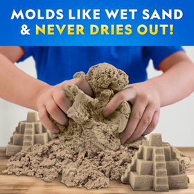 Blue Marble Moon Sand sticks to itself, reducing surface mess during activities.
