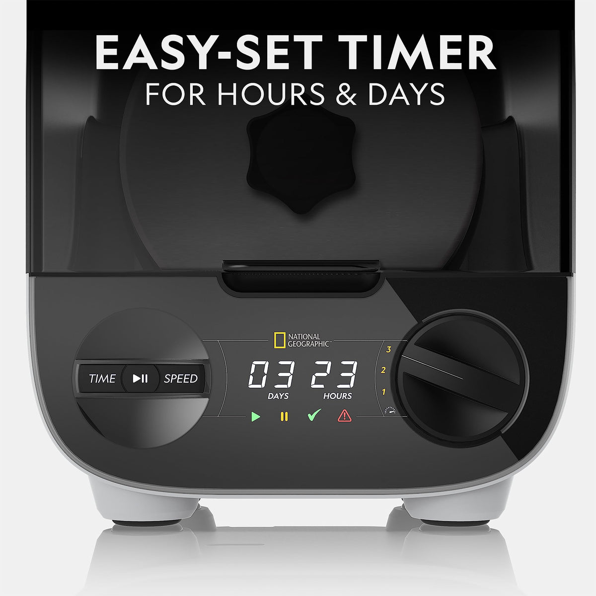Blue Marble National Geographic Platinum timer and speeds enable flexible tumbling sessions