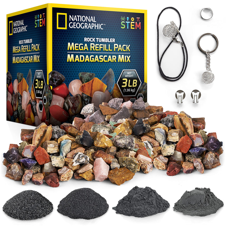 Blue Marble National Geographic Rock Refill raw Madagascar rocks for at-home tumbling
