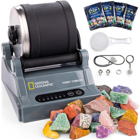 Blue Marble National Geographic Rock Tumbler Kit close-up of a durable motor for long-lasting use.