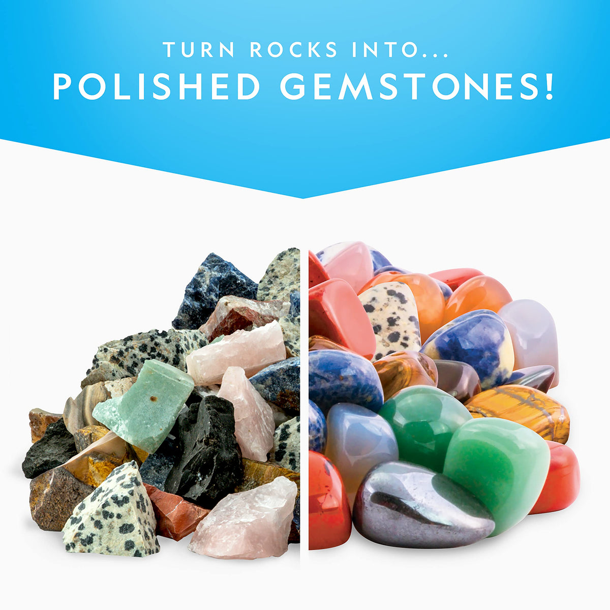 Blue Marble National Geographic Rock Tumbler Refill amethyst highlights colorful stones ready for polishing