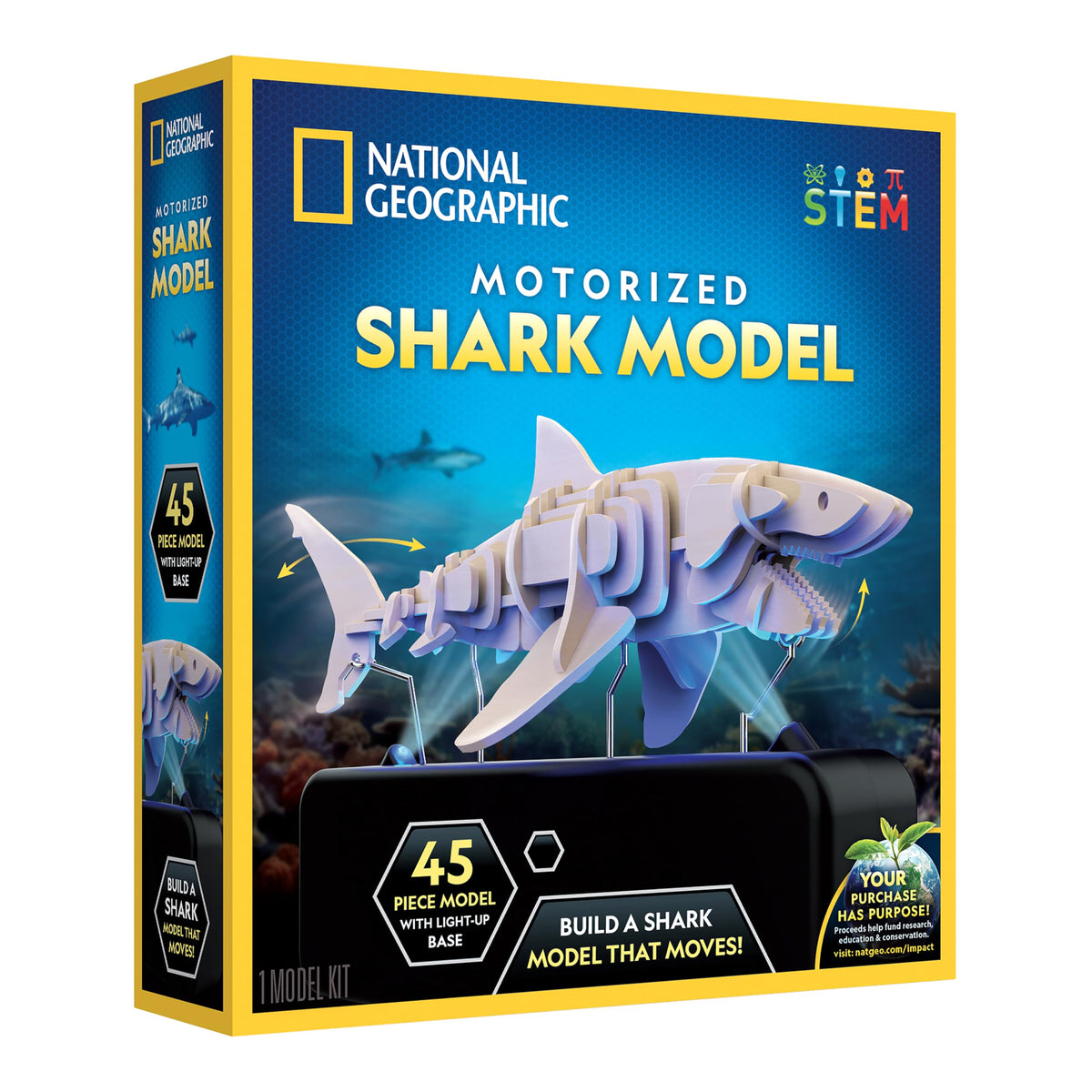 Blue Marble National Geographic shark 3D puzzle base swims for an interactive display