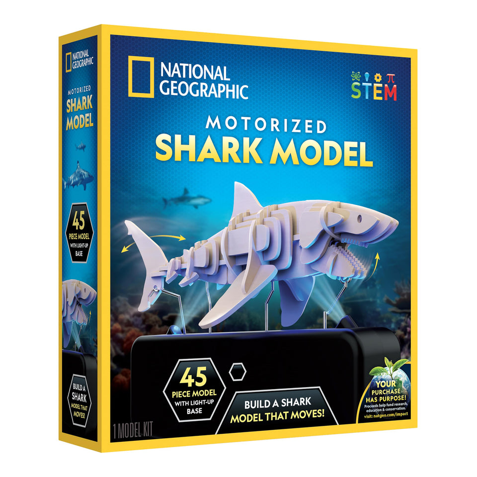 Blue Marble National Geographic shark 3D puzzle base swims for an interactive display