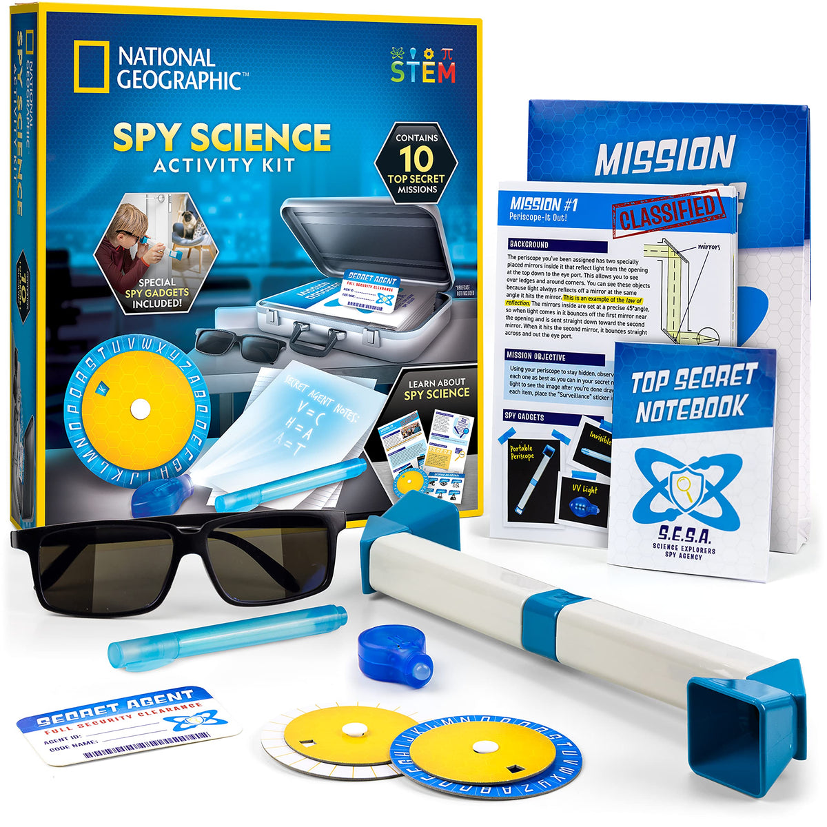 Blue Marble National Geographic Spy Kit packaging inviting kids to explore mysteries.