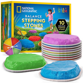 Blue Marble National Geographic stepping stones in a 10-pack for colorful balance play.