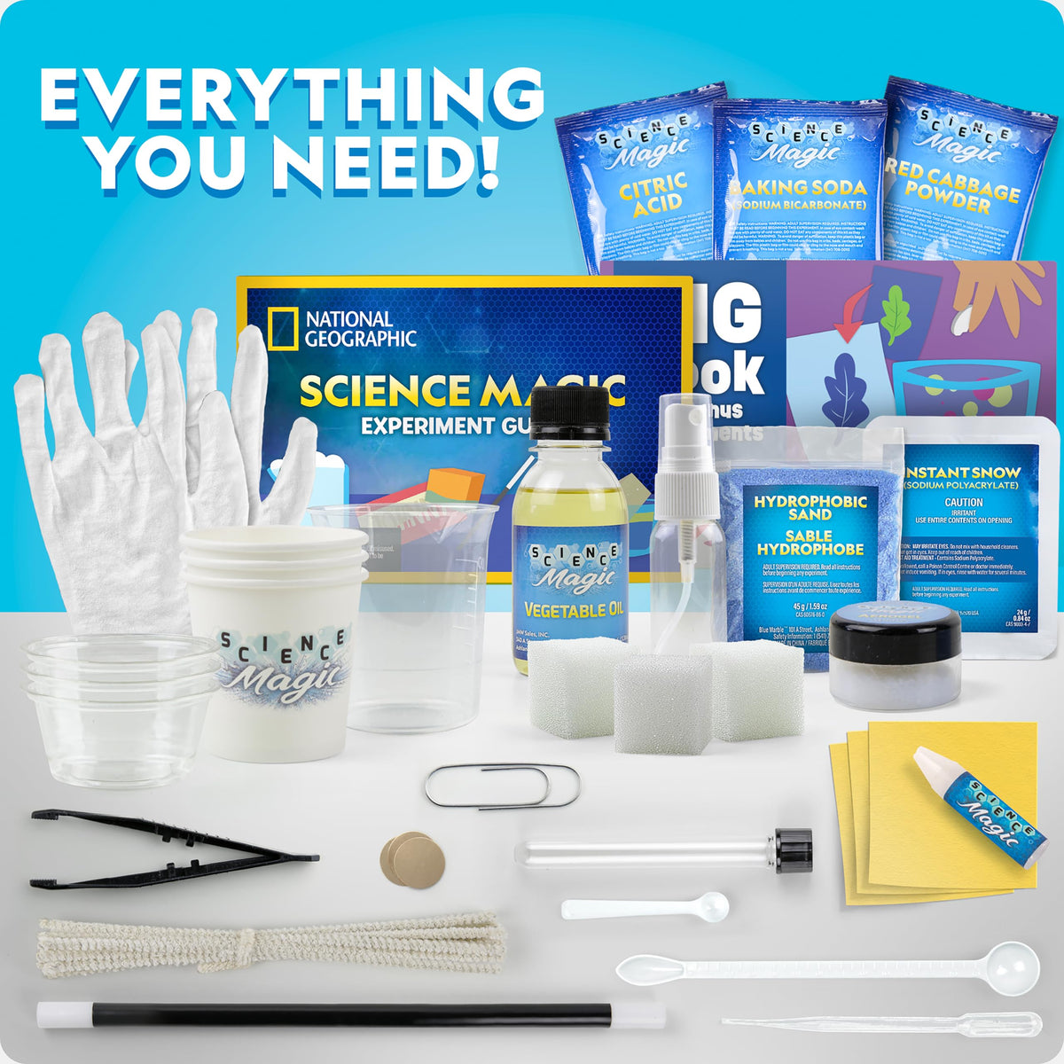 Blue Marble National Geographic kit demonstrates vanishing test tube in an engaging science demo.