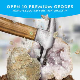Blue Marble natural geodes of different sizes ready for cracking and exploration.