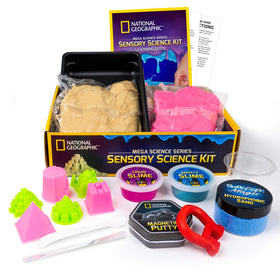 Blue Marble Sensory Kit slime jar emphasizes stretchy texture and creative play