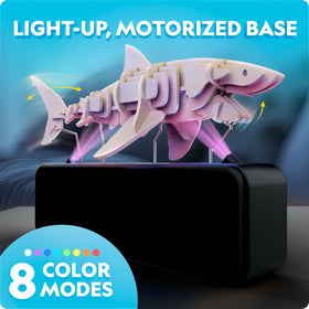 Blue Marble shark puzzle motorized base with 8 color modes for vibrant displays