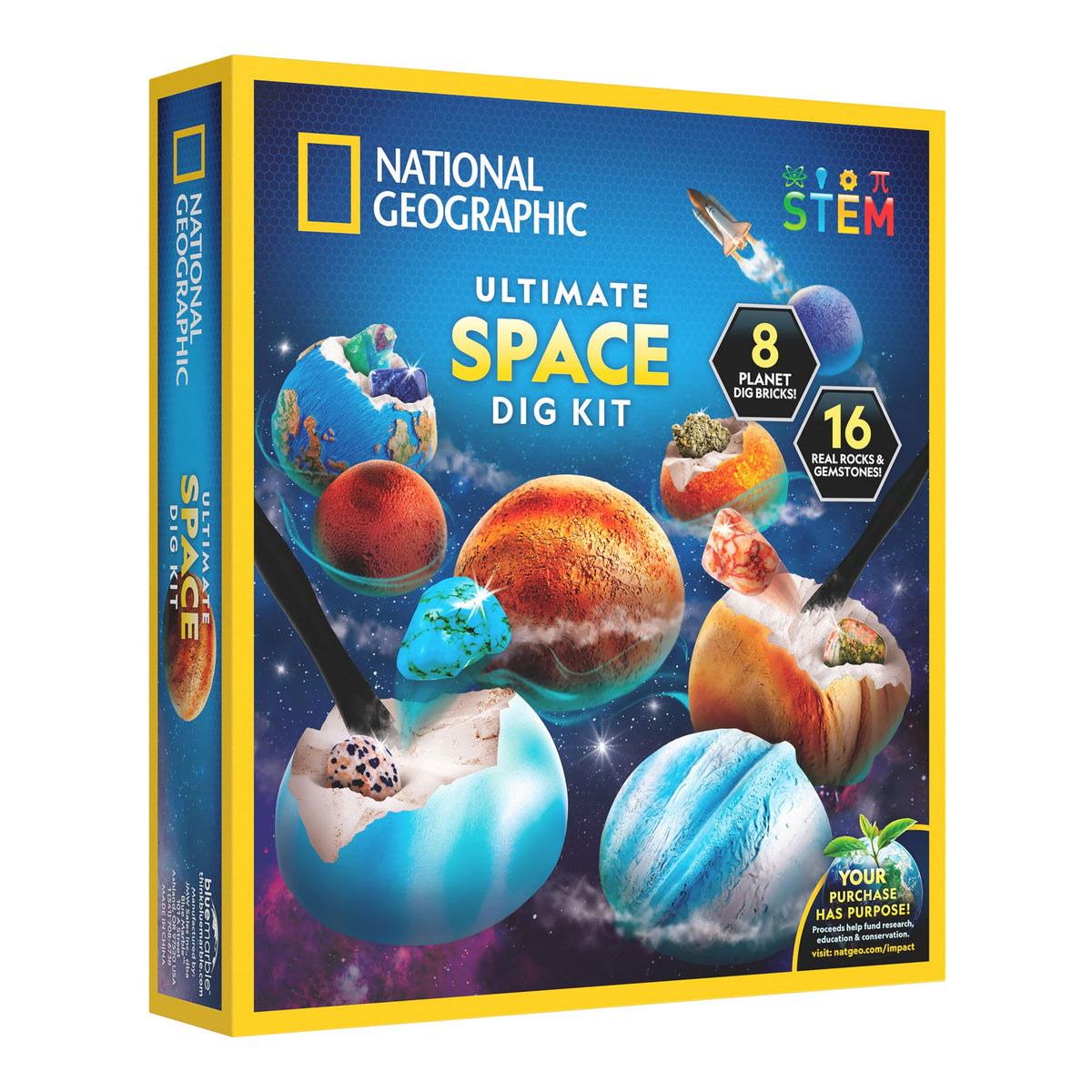 Blue Marble Space Gemstone Dig Kit planet bricks offer hands-on space discovery.