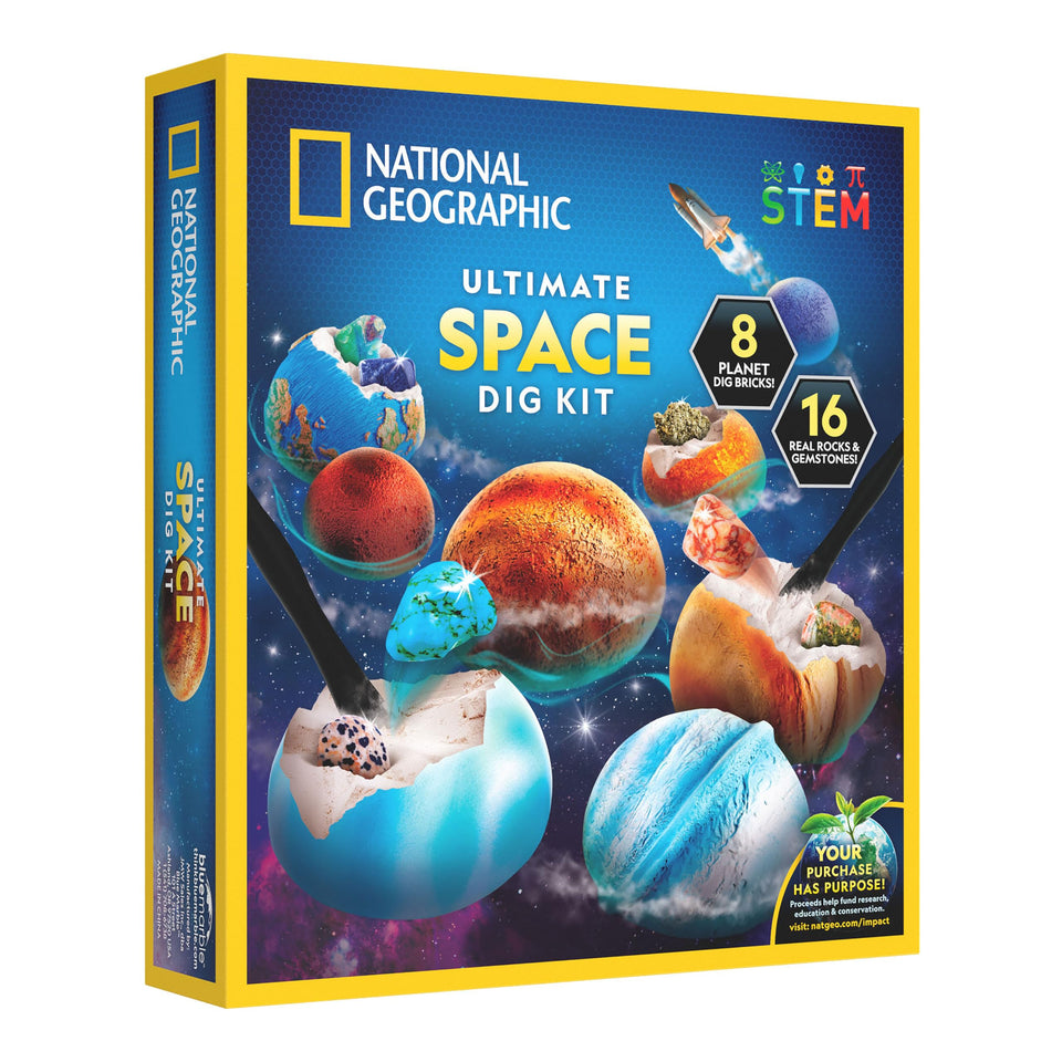 Blue Marble Space Gemstone Dig Kit planet bricks offer hands-on space discovery.