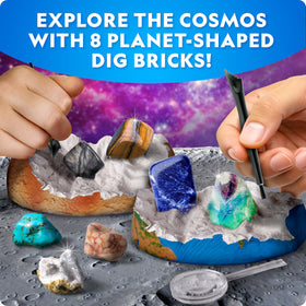 Blue Marble Space Gemstone Dig Kit real specimens sparkle, inviting tactile exploration and collection.