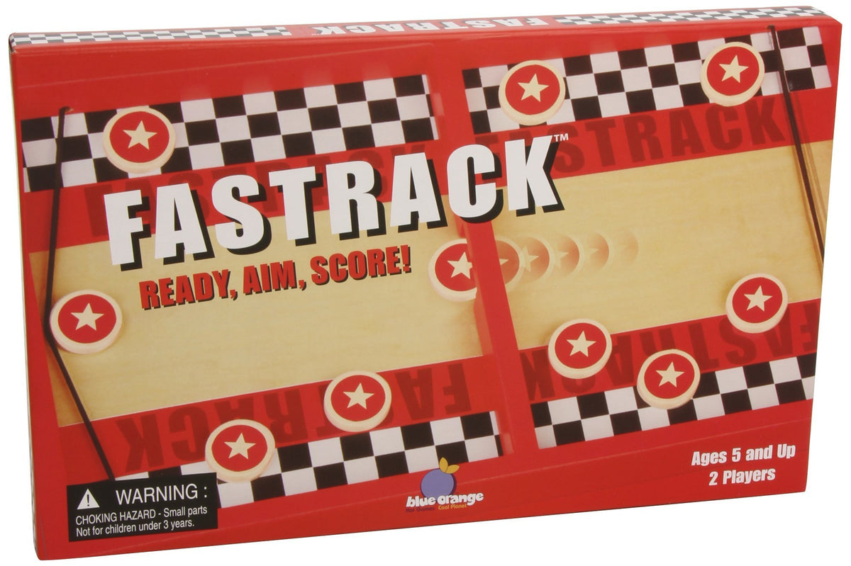 Blue Orange Fastrack wooden track for fast two-player action.