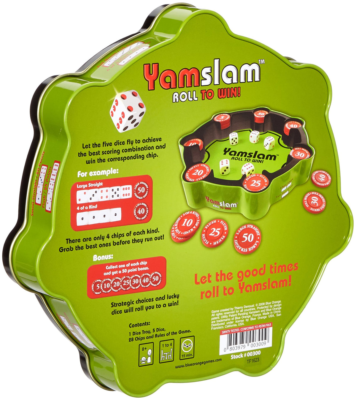 Blue Orange Yamslam dice in play inspiring quick rounds and strategy.