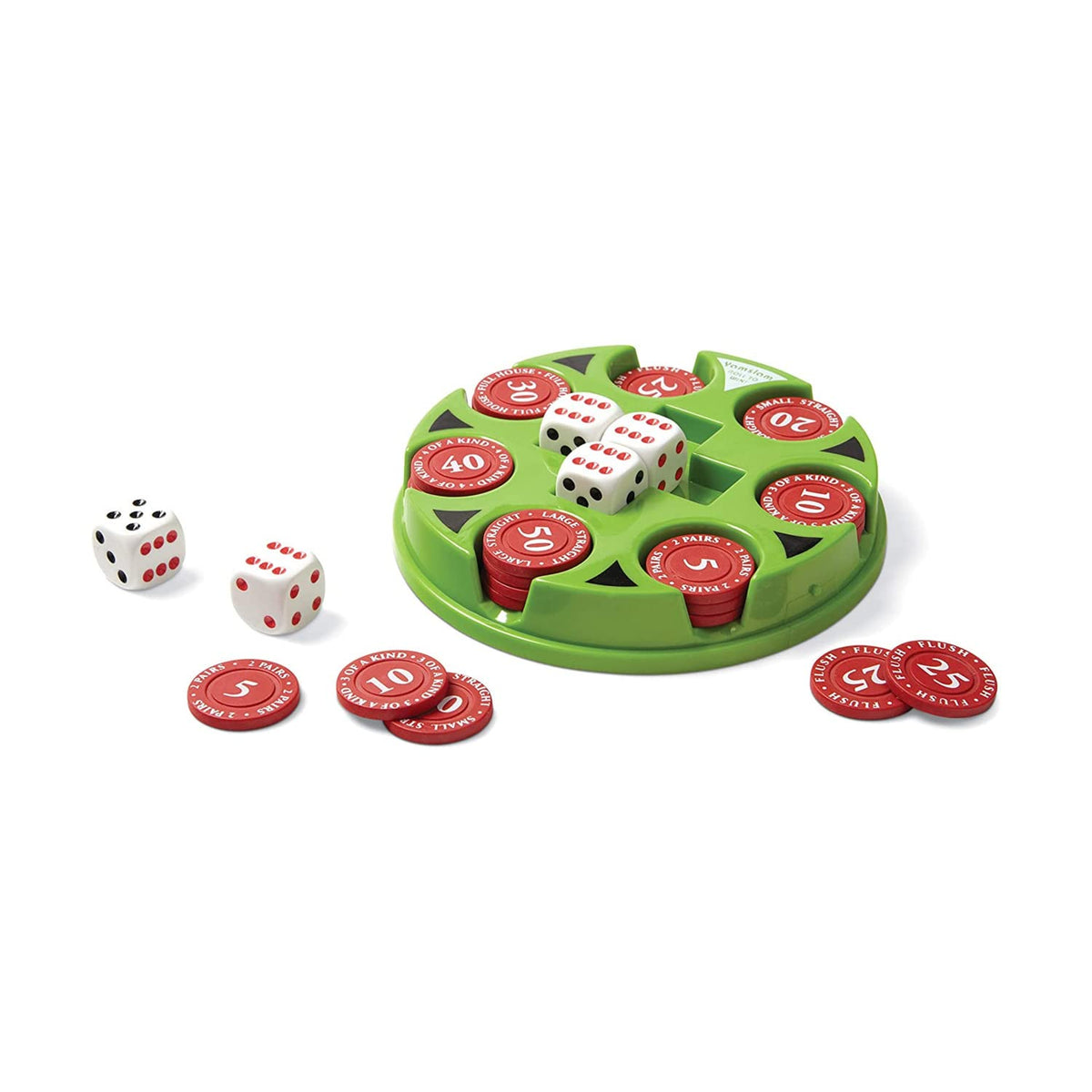 Blue Orange Yamslam Mini travel dice game tray and lid for tidy play on the go.