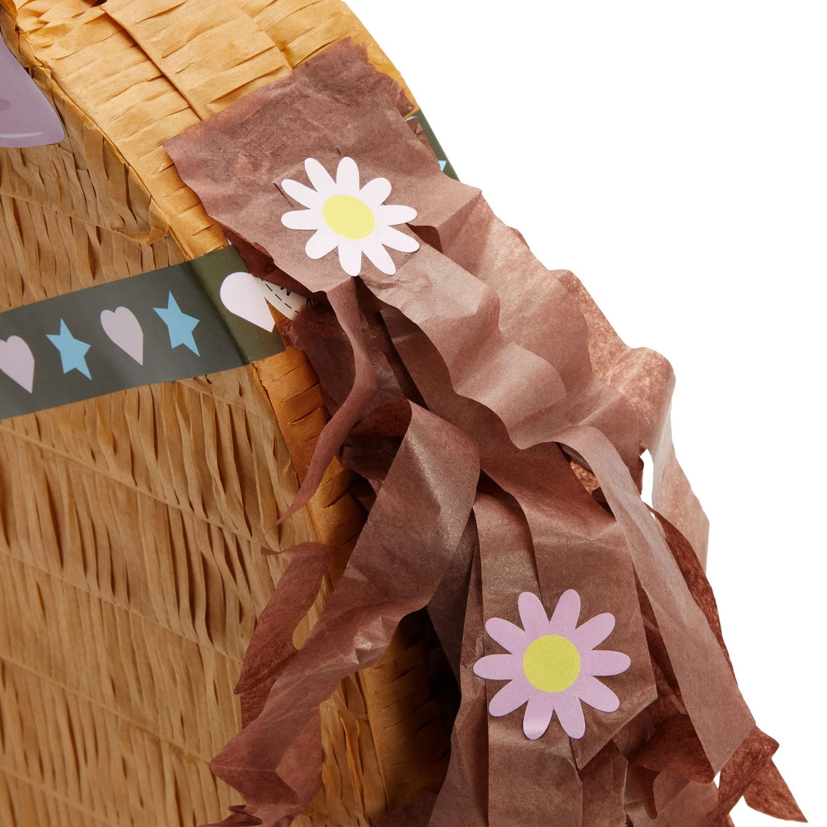 Blue Panda Horse Pinata includes a plastic tie for easy hanging.