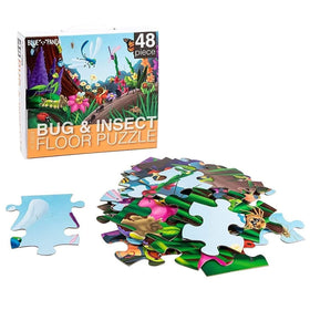 Blue Panda kid playing on the floor puzzle, promoting cooperative play and active learning.