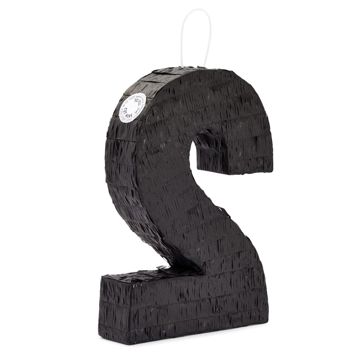 Blue Panda Number 2 Race Car Pinata top label emphasizes easy filling for candy or confetti.