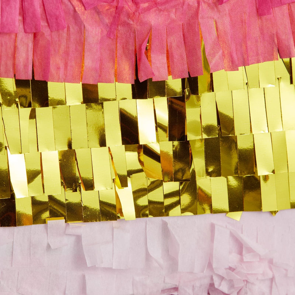 Blue Panda Number 5 Pinata close-up of pink and gold foil detail