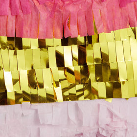 Blue Panda Number 5 Pinata close-up of pink and gold foil detail
