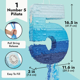 Blue Panda pinata top filling flap enables easy candy or confetti loading