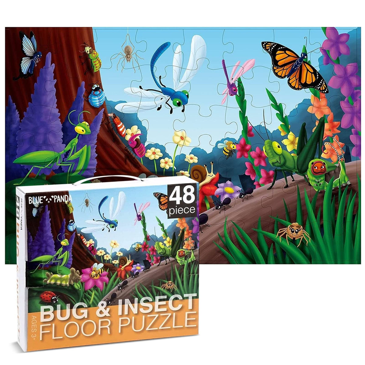 Blue Panda preschool floor activity set cover image showing vibrant bugs for interactive learning.
