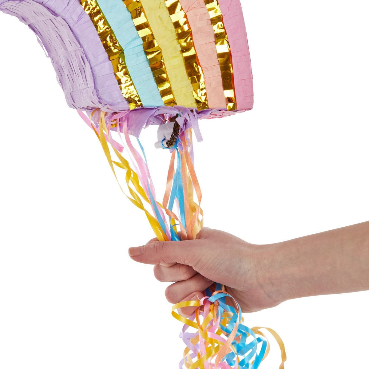 Blue Panda rainbow pinata lightweight design simplifies hanging and setup.