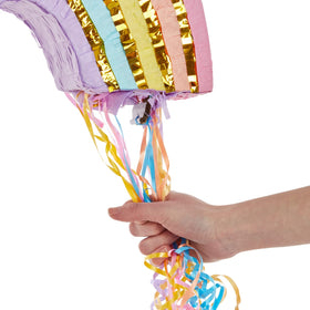 Blue Panda rainbow pinata lightweight design simplifies hanging and setup.