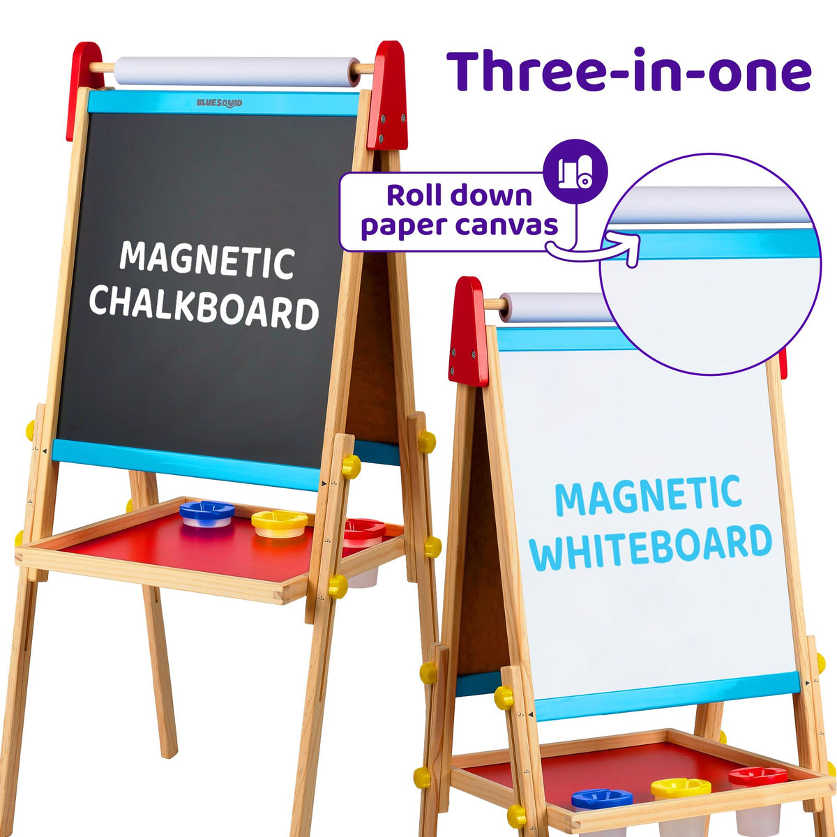 Blue Squid easel set up for outdoor creative play.