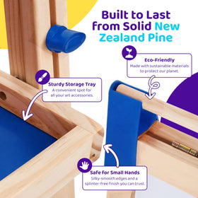 Blue Squid Art Easel offers a sturdy, child-safe design for durable use.