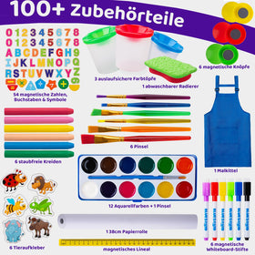 Blue Squid Art Easel includes three paper rolls for continued creativity.