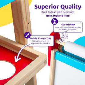 Blue Squid wooden frame provides a sturdy, safe art space.