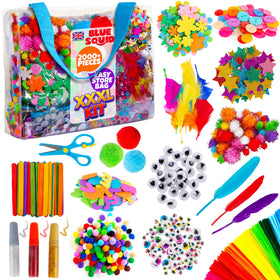 Blue Squid craft kit with 2000+ pieces for versatile on-the-go creativity