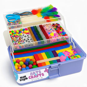 Blue Squid Arts & Crafts Box Purple two-drawer design keeps supplies tidy for kids