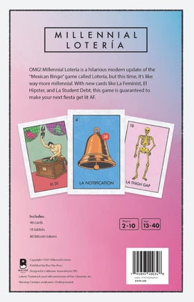 Blue Star Press Millennial Lotería boards for quick rounds and laughs.