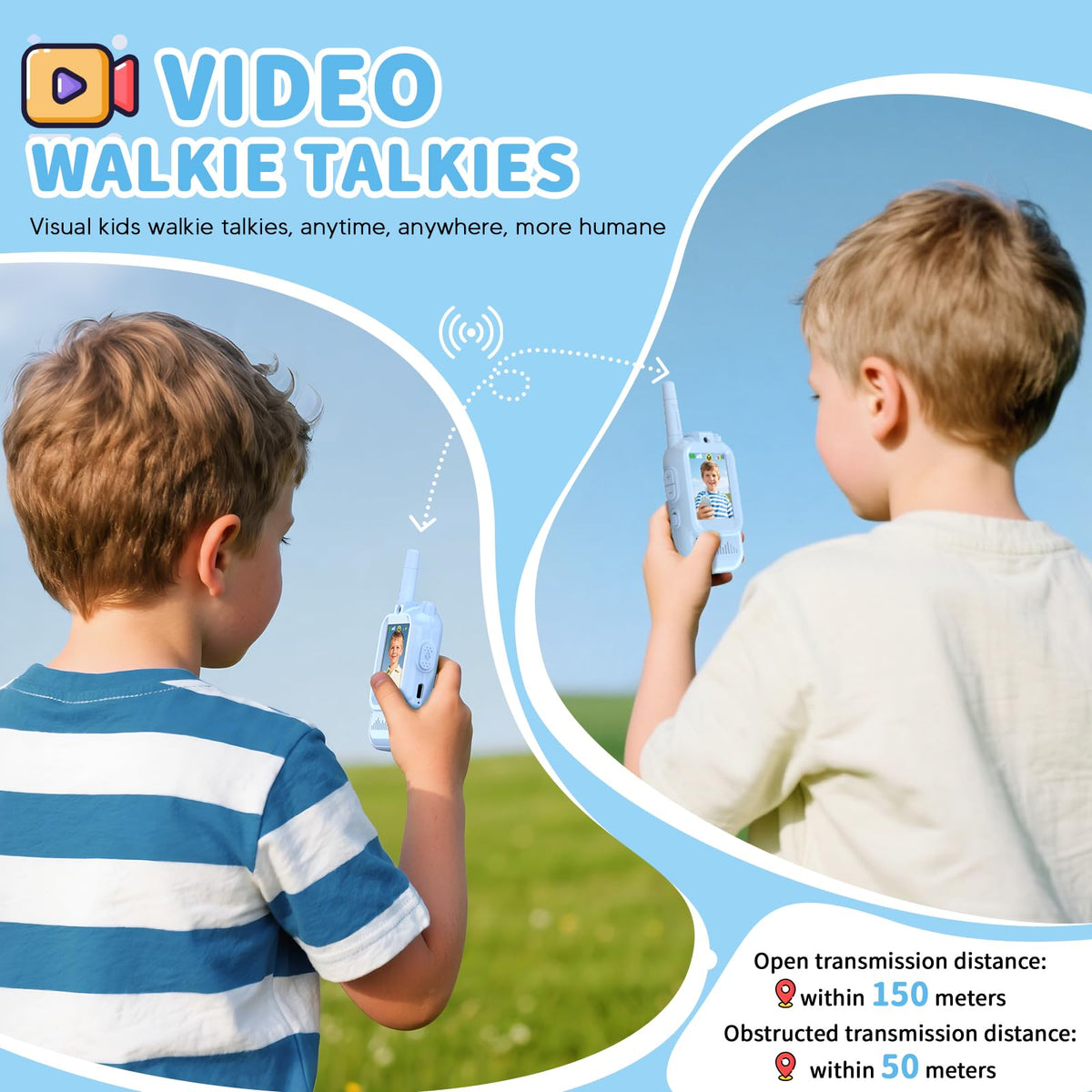 BlueFire 2 pack walkie talkies in blue and pink for shared play