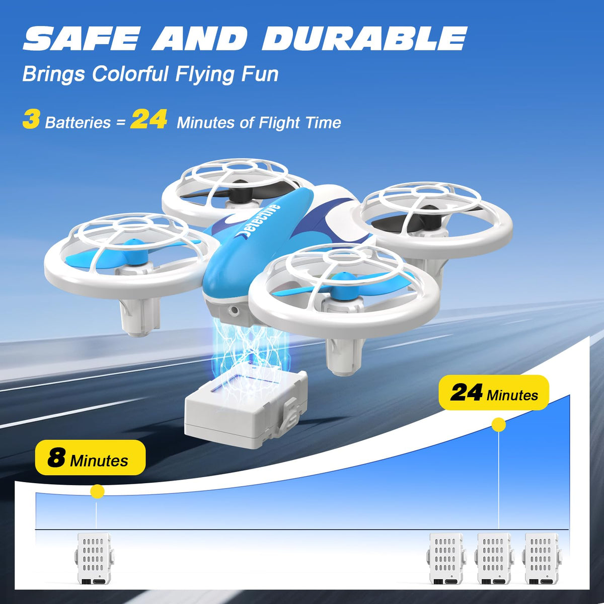 BlueFire Mini Drone performs 360° flips for exciting indoor fun.