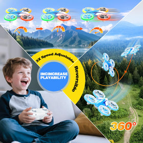 BlueFire Mini Drone propeller protection reduces contact risk during play.