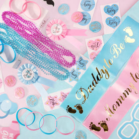 Bluegogo baby shower necklaces offer a playful keepsake for guests.
