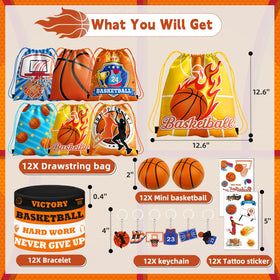 Bluegogo basketball drawstring bag pattern 2: easy to reuse as lunch bag
