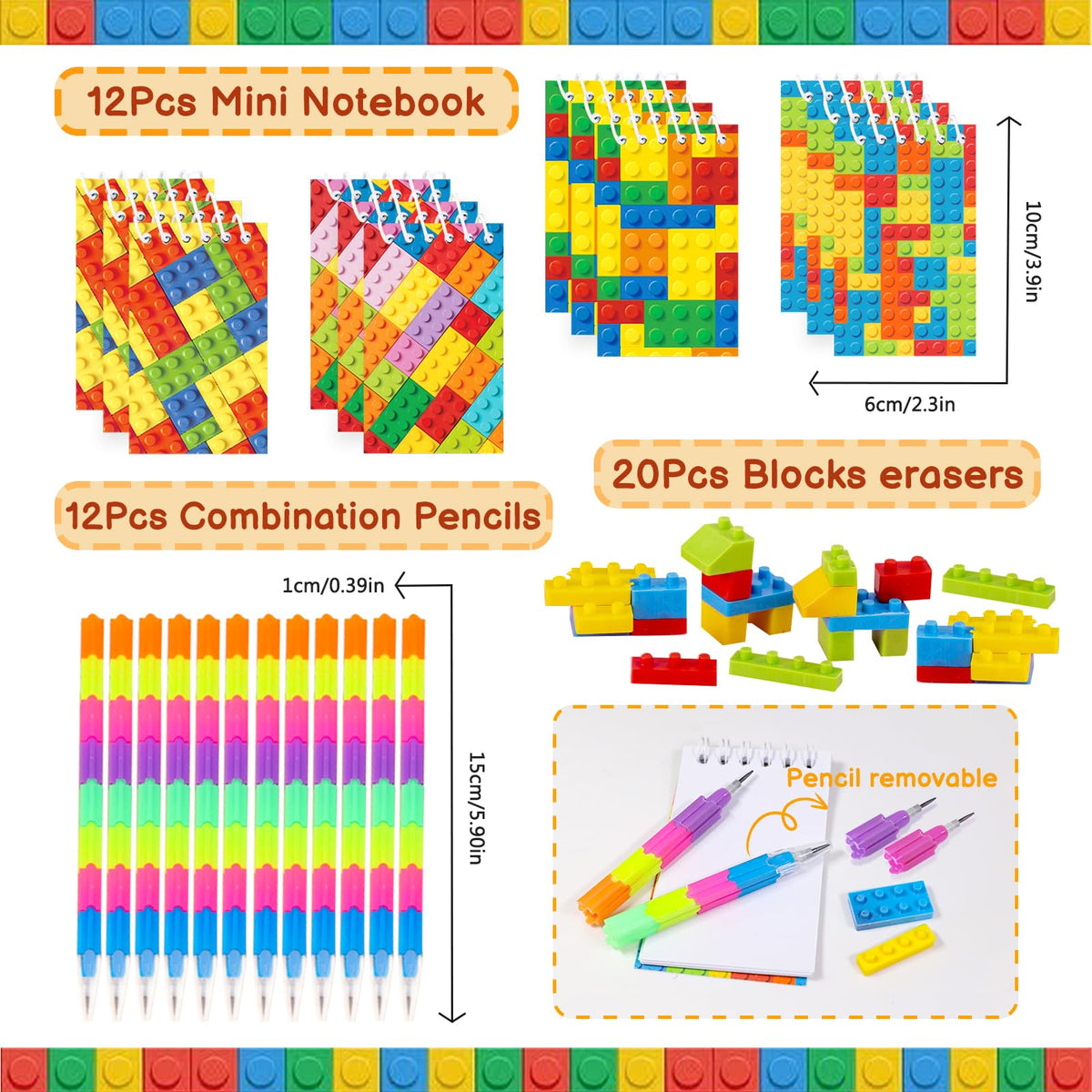 Bluegogo block pencils ideal for creative building block play.