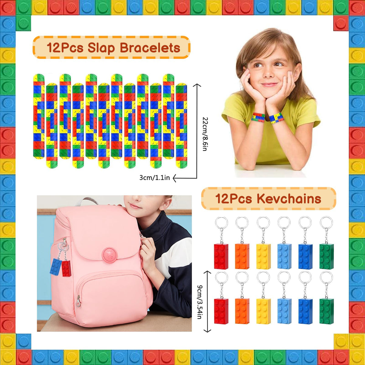 Bluegogo block-themed party bags for organized gift distribution.