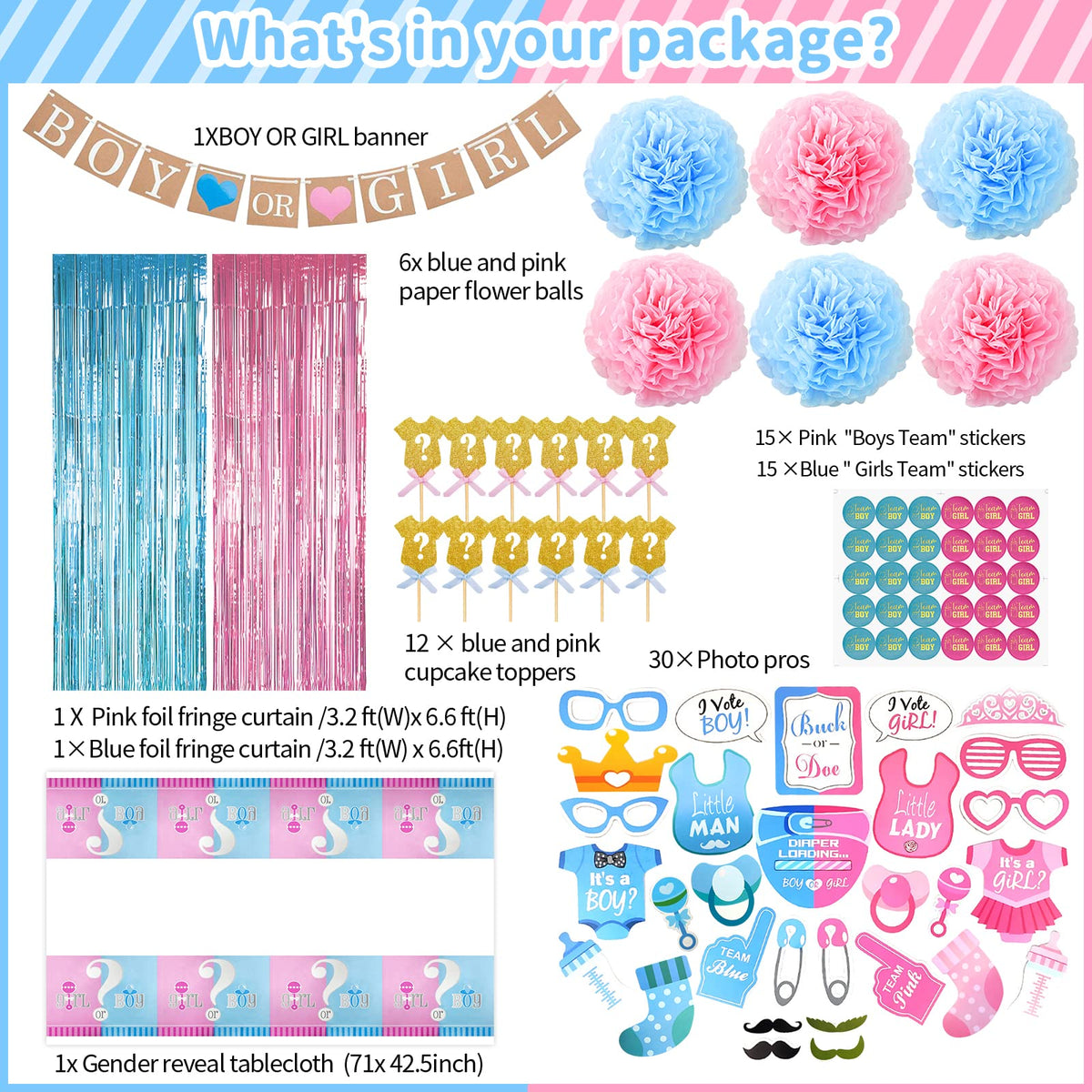 Bluegogo Boy OR Girl foil balloons and banners celebrate the moment