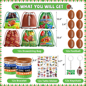 Bluegogo football drawstring bag pattern 2, ideal for kids' loot bags.