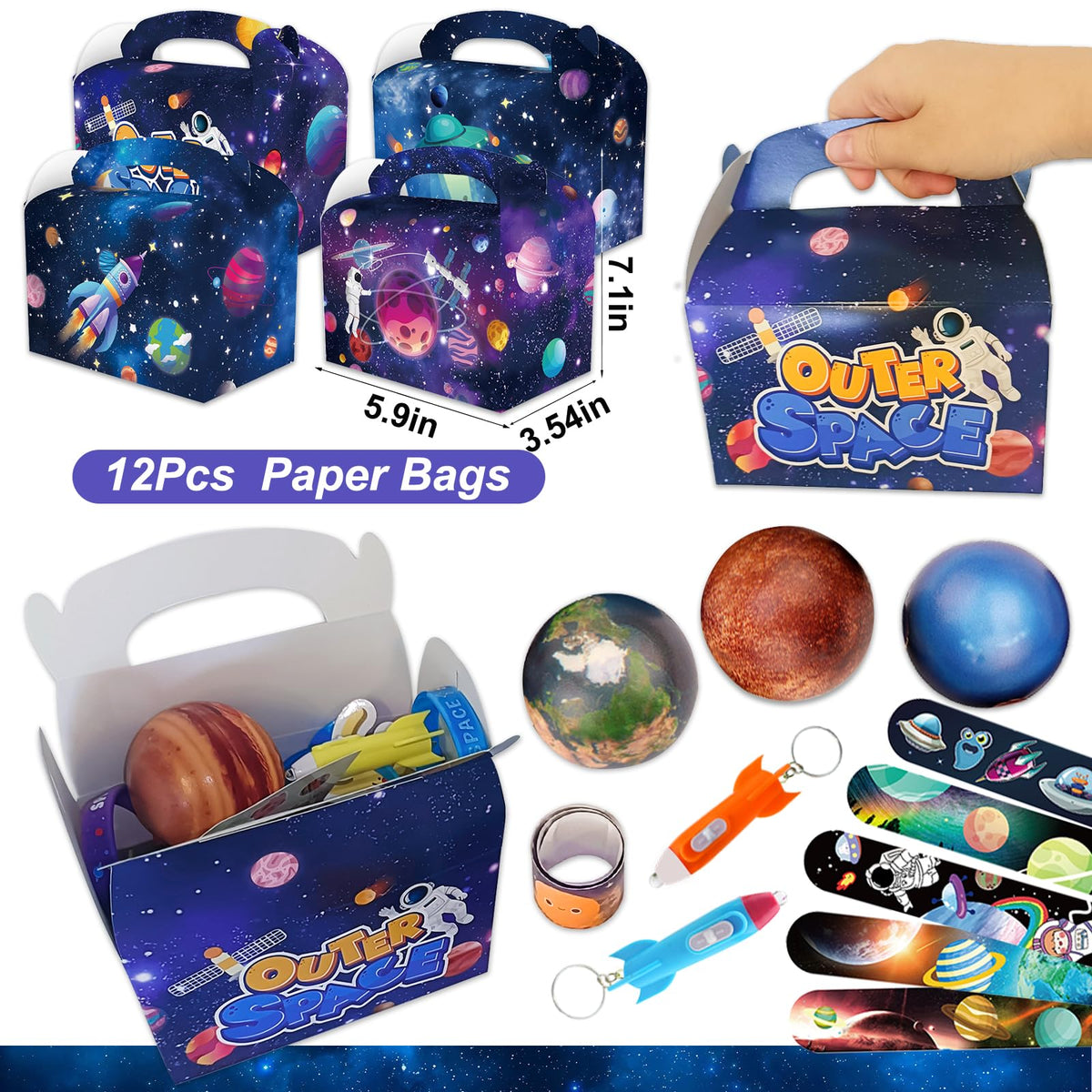 Bluegogo space stamps for easy crafts and party games.