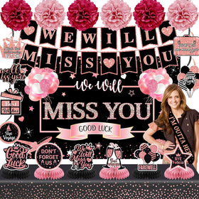 Bluegogo We Will Miss You banner adds bold rose gold flair for a memorable farewell