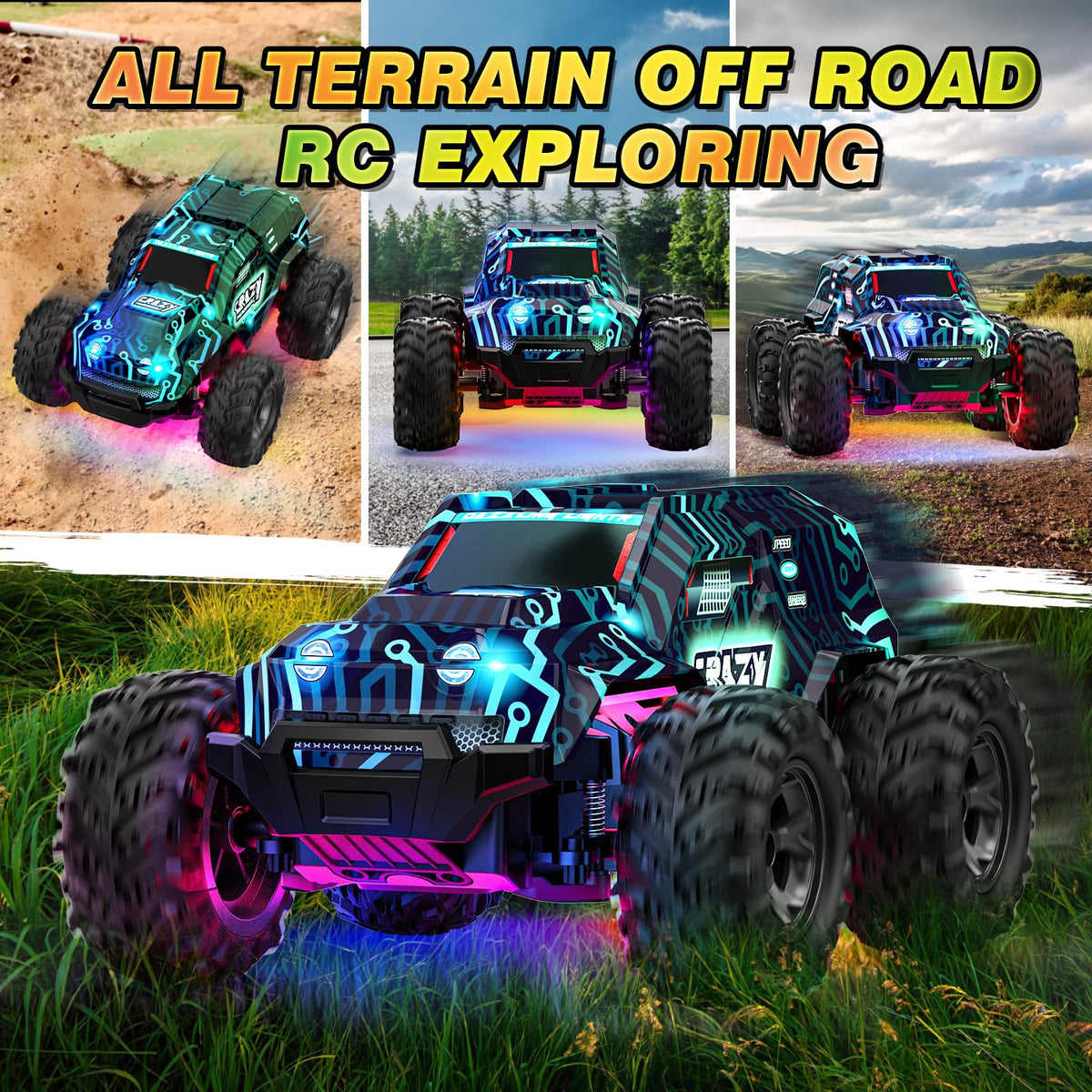 Bluejay RC car up to 70 minutes runtime with rechargeable batteries.